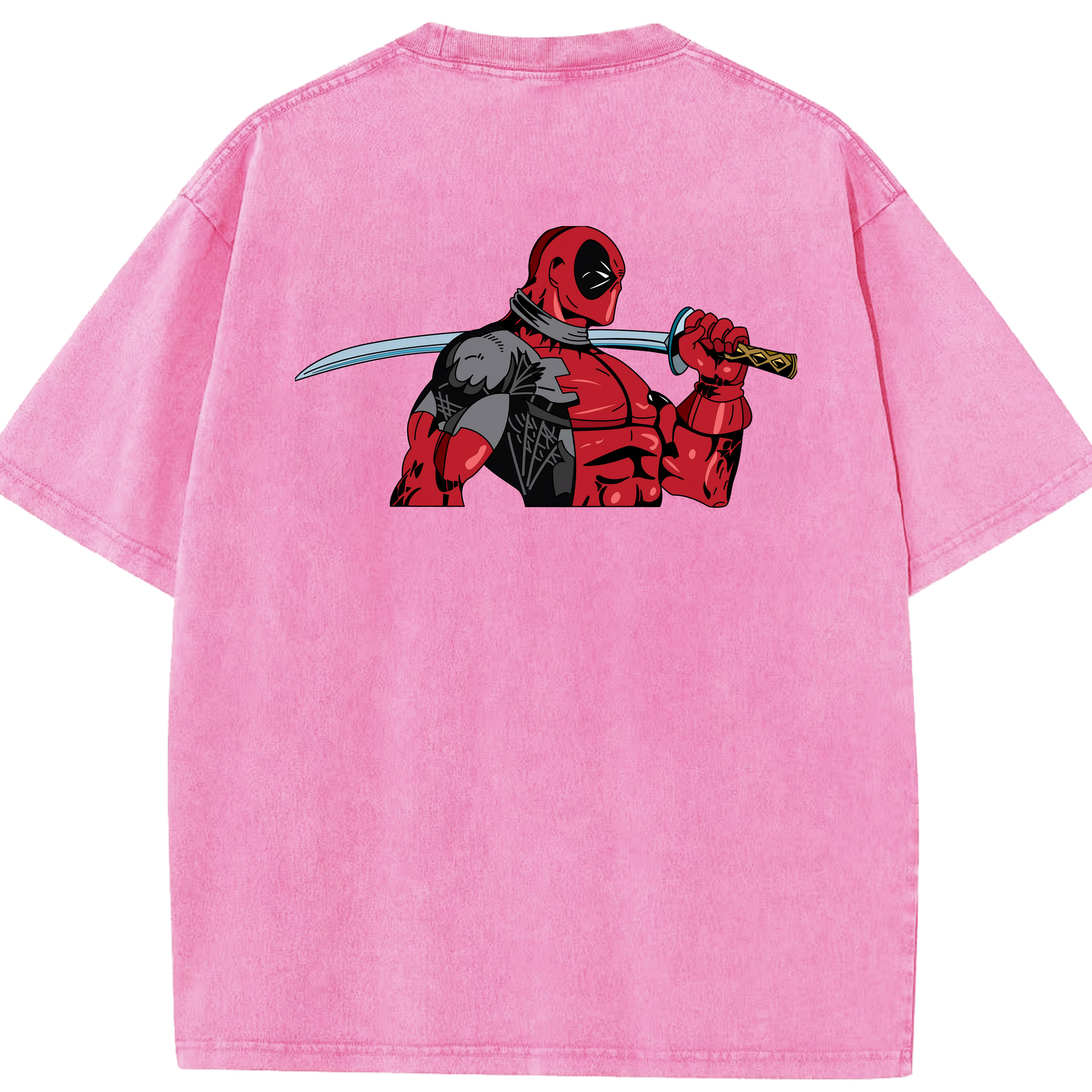 （画像用） Deadpool デッドプール 綿100% ヴィンテージ風 半袖Tシャツ（背面プリント）